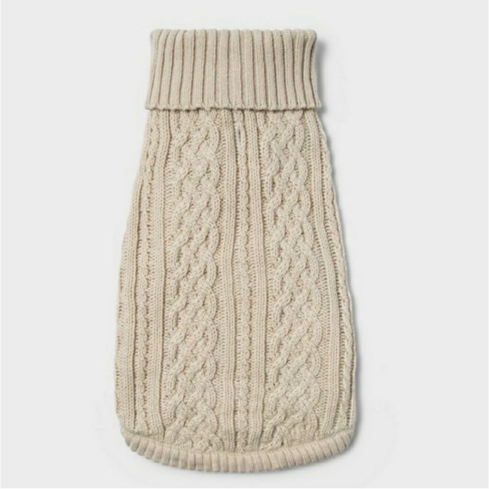 Cable Knit Turtleneck Dog Sweater - Boots & Barkley New with Tags - Picture 2 of 9